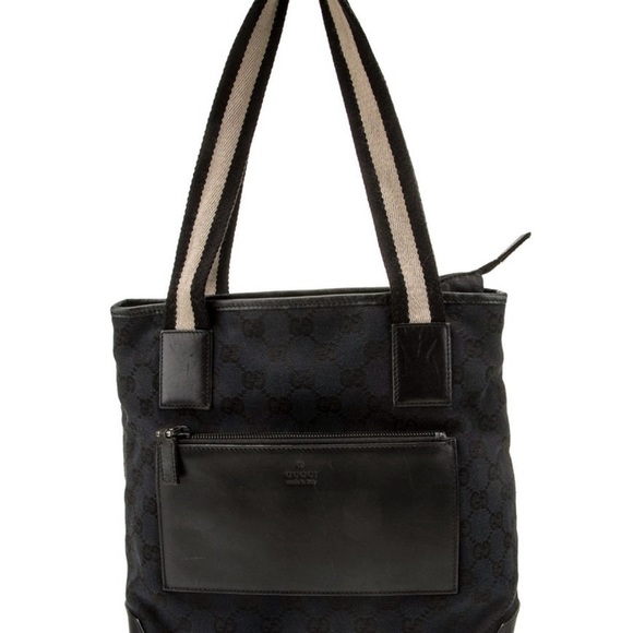Gucci Black Textured Tote with Contrasting Straps - Authenticity Certificate - Picture 5 of 8